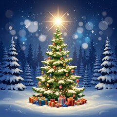 christmas tree and gifts