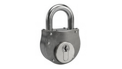 Vintage Metal Padlock Isolated On Black Background