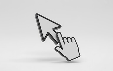 3d cursor pointer hand icon