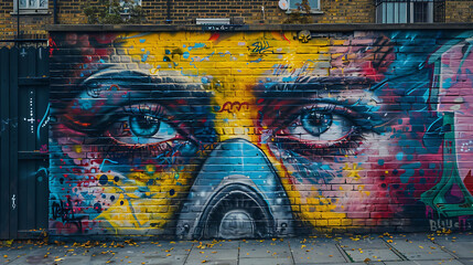 Urban graffiti artwork highlighting air pollution awareness, environmental messages, and social commentary painted on city walls.
