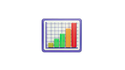 Colorful Bar Chart Showing Growth and Progress on White Background
