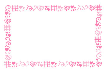 Doodle of heart frame for valentine's day. Hand drawn heart element vector.