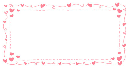 Doodle of heart frame for valentine's day. Hand drawn heart element vector.