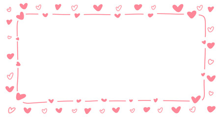 Doodle of heart frame for valentine's day. Hand drawn heart element vector.