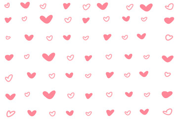 Seamless Pink Doodle Heart Pattern Background
