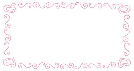 Doodle of heart frame for valentine's day. Hand drawn heart element vector.