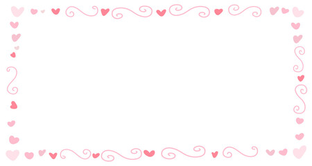 Doodle of heart frame for valentine's day. Hand drawn heart element vector.