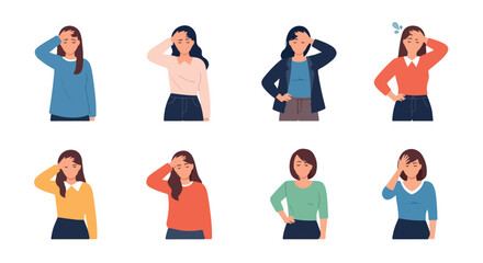 Fototapeta premium Woman expressing frustration in various poses