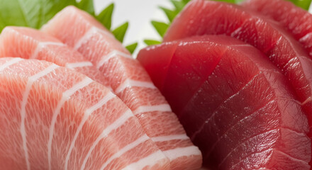 Close Up Texture Of Otoro And Akami Tuna