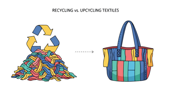 Textile recycling and upcycling concept