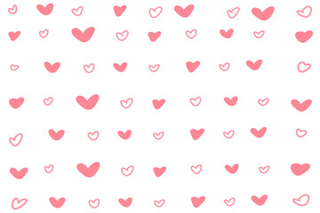 Seamless Pink Doodle Heart Pattern Background