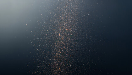 Obraz premium Abstract shimmering golden particles rising through dark liquid background