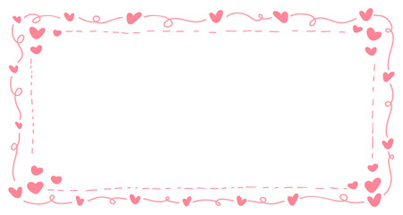Doodle of heart frame for valentine's day. Hand drawn heart element vector.