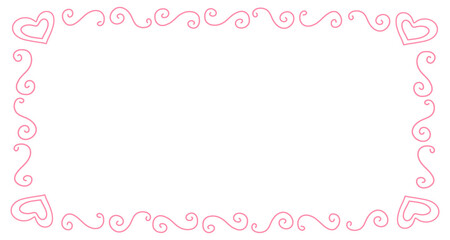 Doodle of heart frame for valentine's day. Hand drawn heart element vector.