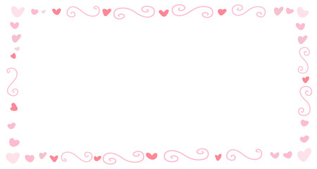 Doodle of heart frame for valentine's day. Hand drawn heart element vector.