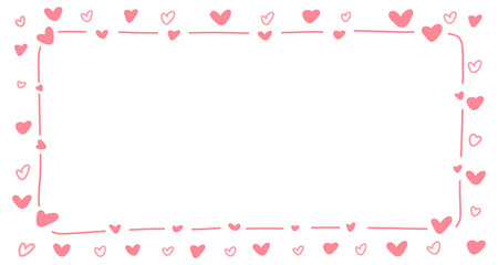 Doodle of heart frame for valentine's day. Hand drawn heart element vector.