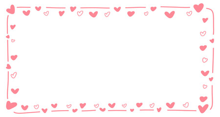 Doodle of heart frame for valentine's day. Hand drawn heart element vector.