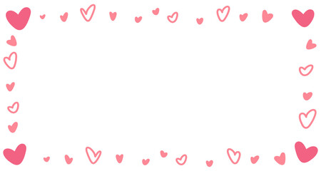 Doodle of heart frame for valentine's day. Hand drawn heart element vector.