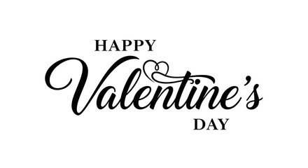 Happy valentine's day lettering in elegant calligraphic style