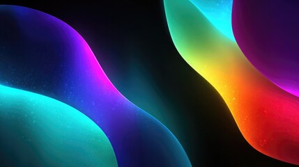 Neon light abstract art with glowing shapes, electric color schemes, vibrant contrast, and futuristic aesthetics suitable for digital media and creative projects