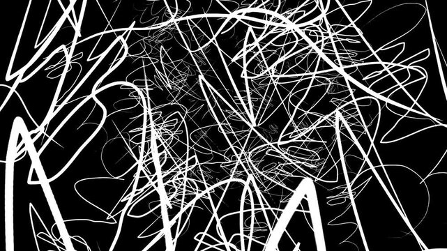 Geometric White Lines Doodle Array Background Animation