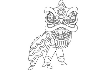 Lion Dance Mascot Outline