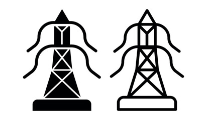 silhouette of a power plant icon and vector illustration.