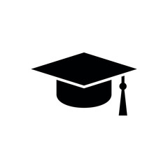 Graduate Bachelor Cap Education Icon Vector Logo Template