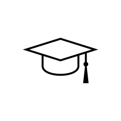 Graduate Bachelor Cap Education Icon Vector Logo Template