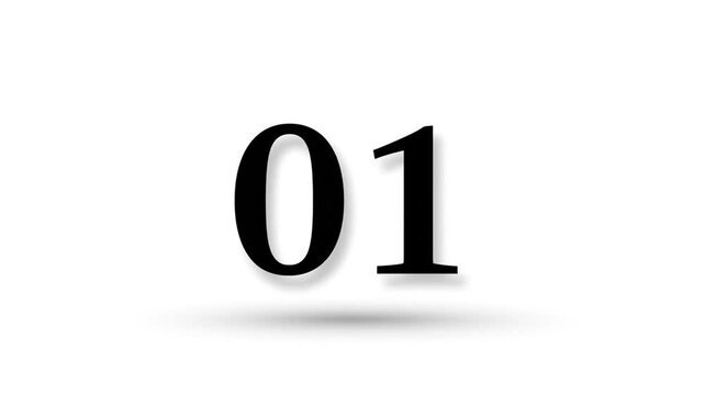 Countdown Timer Featuring Numbers 01 to 05 and the Year 2026 in Elegant Typography