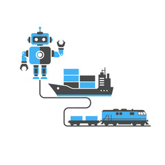 Robot Logistics and Freight Transportation Concept