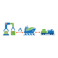 Automated Supply Chain Process Illustration