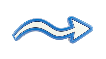 Blue Arrow Pointing Right on White Background