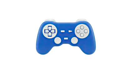 Blue Game Controller Isolated on White Background