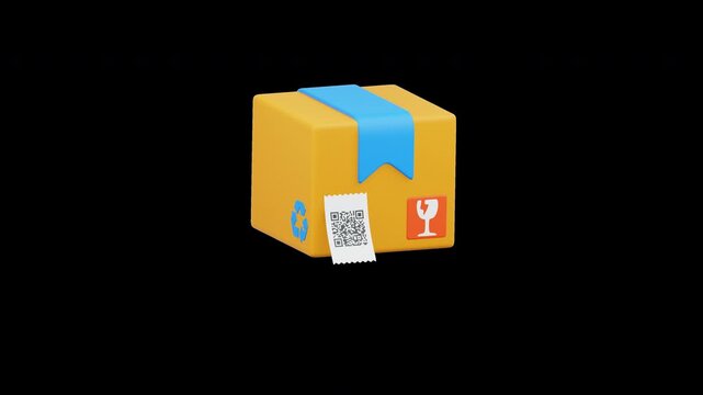 E commerce Delivery Box Tracking Shipping Logistics 3D Animation