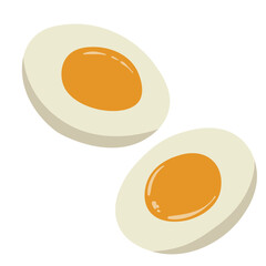 断面を見せたゆで卵(煮卵・味玉)のイラスト素材