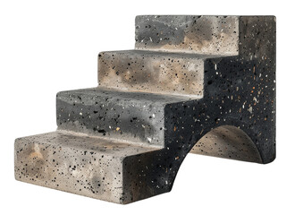 Pair of smooth charcoal concrete bookends with geometric form Isolated on a transparent background