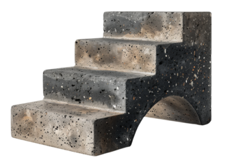 Pair of smooth charcoal concrete bookends with geometric form Isolated on a transparent background