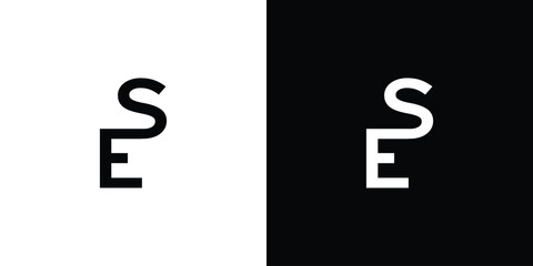 Modern and simple SE letter logo design