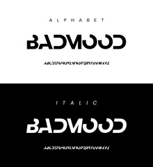 Badmood Futuristic Bold Sans Serif Font Vector For Modern Display Design