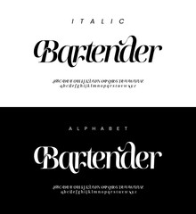 Bartender Elegant Vintage Serif Font Vector For Luxury Branding Design