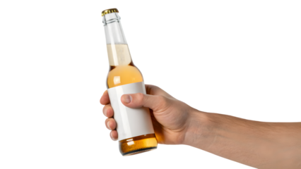 hand holding a brown glass bottle of beer for a casual drink 