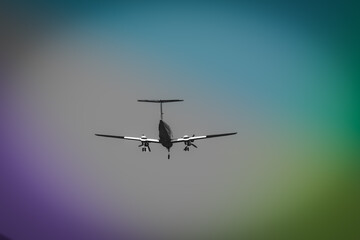 Commercial aircraft captured during takeoff and landing phases against the sky, photographed in color and black and white styles, showcasing aviation, air travel, and modern transportation.