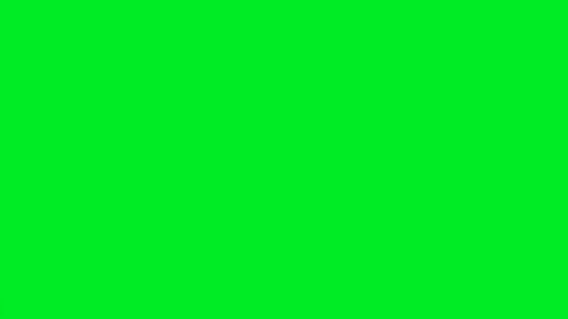 Close up of right hand performing pinch out or zoom gesture on green screen background