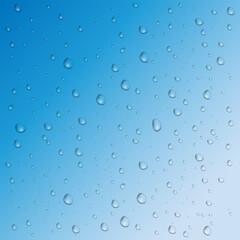 Realistic Water Drop Background with Transparent Droplets, Moisture Condensation, Splash Texture, Dew and Raindrop Effect for Clean Liquid Design