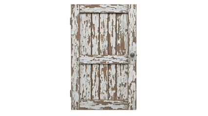 Vintage Rustic Wooden Door with Chipped White Paint on White.png

