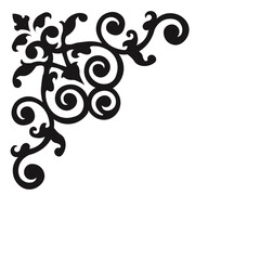 This elegant black and white floral design is ideal for decorative borders, logos, or vintage-inspired graphic designs, featuring intricate detailing and curved leaves
