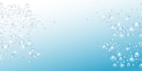 Realistic Water Drop Background with Transparent Droplets, Moisture Condensation, Splash Texture, Dew and Raindrop Effect for Clean Liquid Design