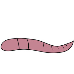 Earthworm insect simple illustration
ミミズ 虫 シンプル イラスト