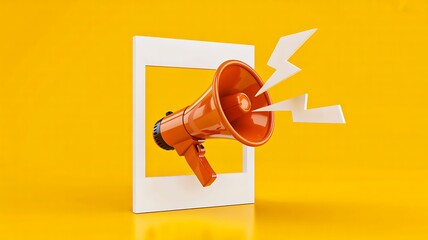 Megaphone announcement marketing communication concept
